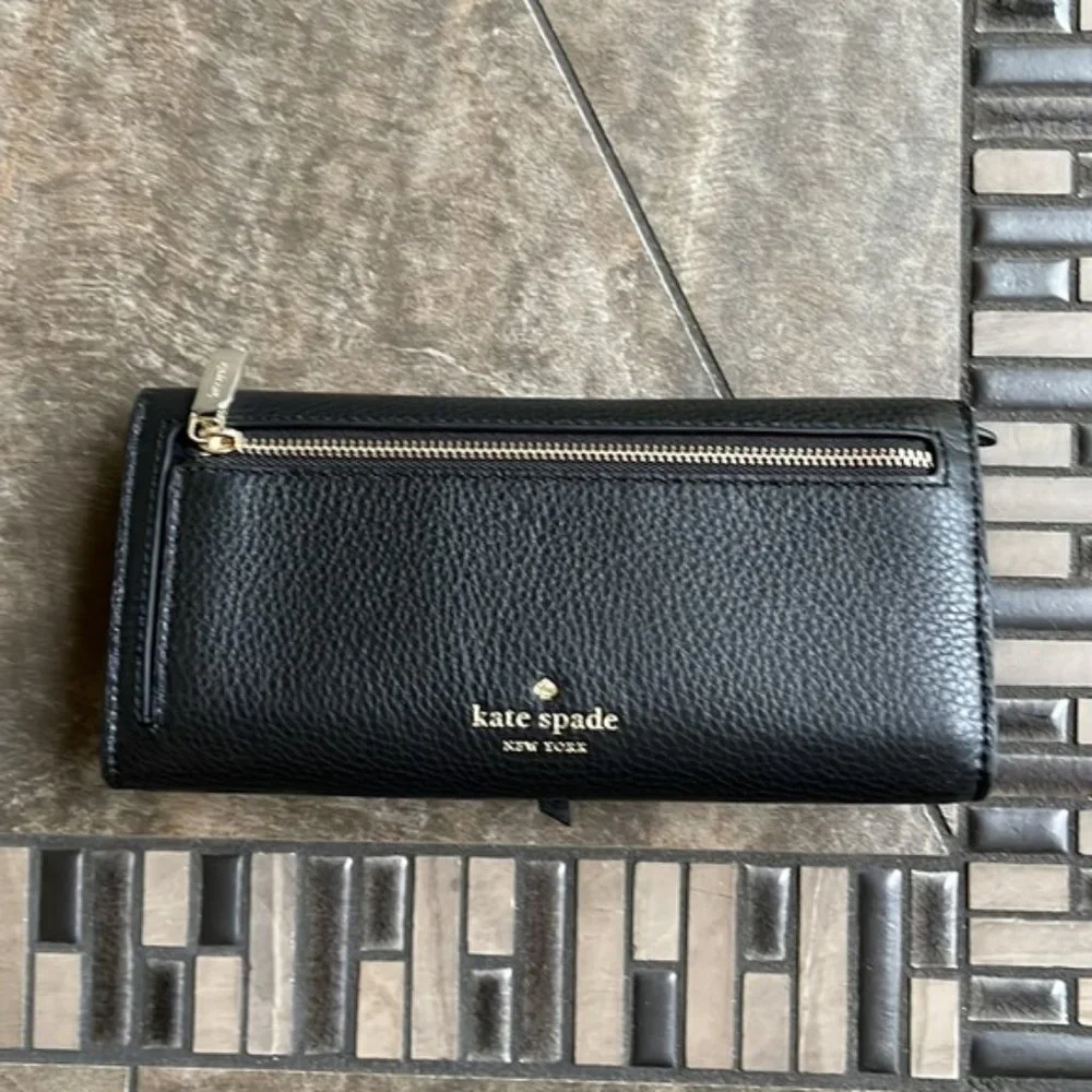 Kate Spade Marti Large Slim Flap Wallet Black - Picture 5 of 15